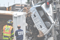 Truck driver seriously injured in train accident